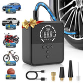 FadaKwalt Tire Inflator Portable Air Compressor, 150PSI Cordless Mini Air Pump with Digital Pressure Gauge, 3X Fast Inflation, Auto Shut-Off, LED Light, 6000mAh Rechargeable for Cars, Bikes & Balls