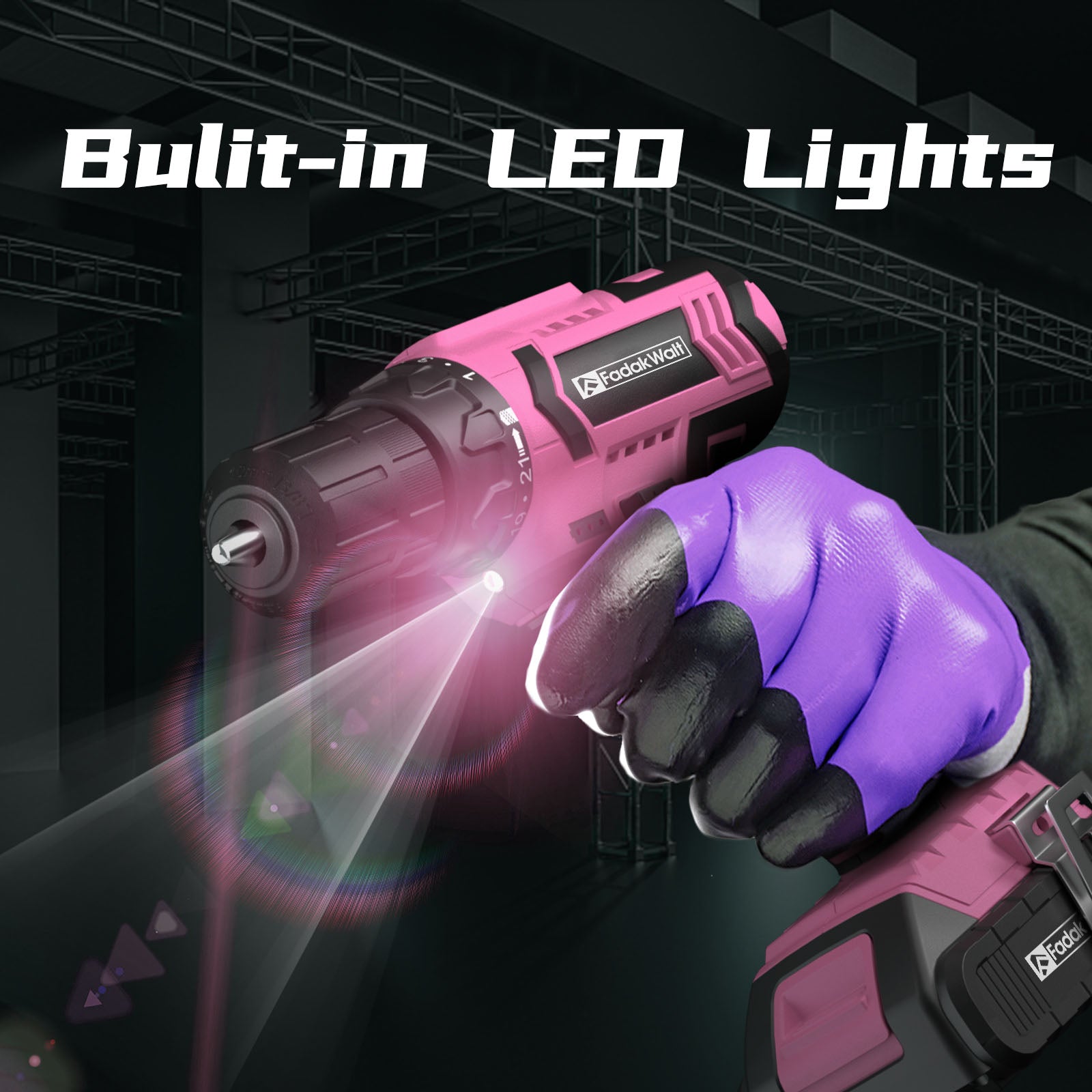 20V MAX Cordless Drill Set with Battery & Charger, 280 in-lbs Power Drill Kit, 2-Speed (0-1400 RPM), 21+1 Torque, 3/8" Keyless Chuck, 30pc Drill/Driver Bits, LED Light for Wood/Metal/Concrete