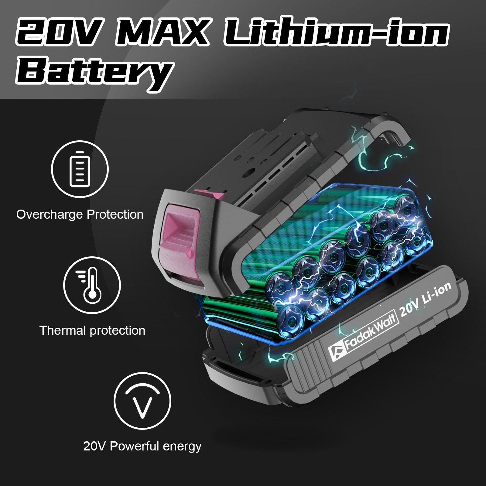 20V MAX Cordless Drill Set with Battery & Charger, 280 in-lbs Power Drill Kit, 2-Speed (0-1400 RPM), 21+1 Torque, 3/8" Keyless Chuck, 30pc Drill/Driver Bits, LED Light for Wood/Metal/Concrete
