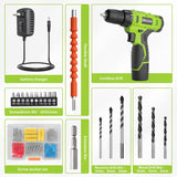 Load image into Gallery viewer, Cordless Drill Set,12V Power Drill Set with Battery and Charger, Electric Driver/Drill Bits, 3/8&#39;&#39; Keyless Chuck,21+1 Torque Setting, 180 inch-lbs, with LED Electric Drill Set (Green)