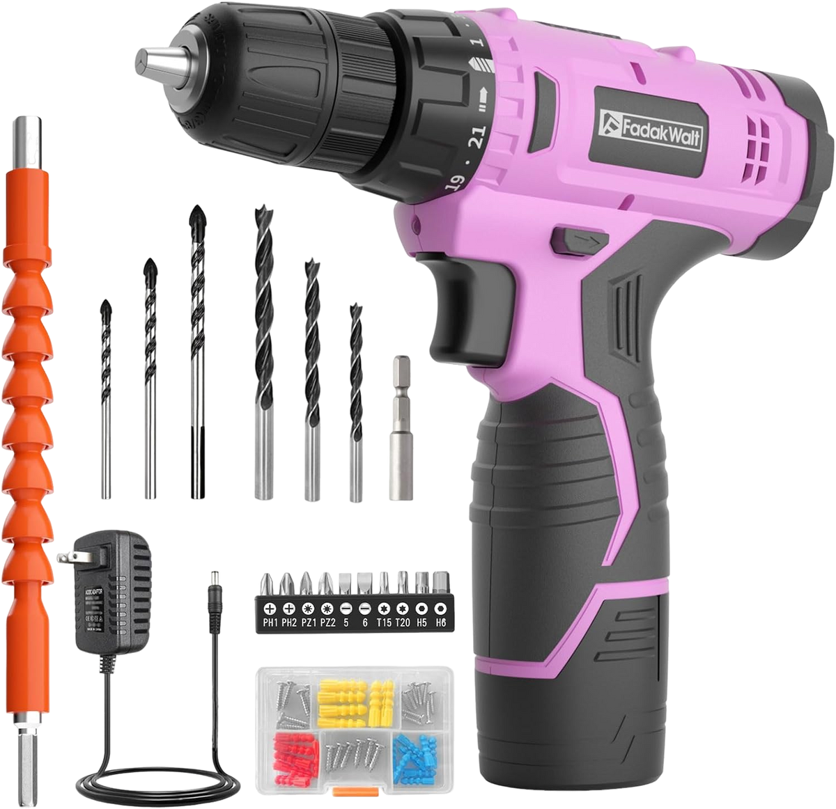 Fadakwalt Cordless 12V Drill Kit with Battery and Charger Fadakwalt