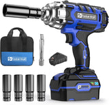 Load image into Gallery viewer, 20V Cordless Impact Wrench with a Powerful Motor, 1/2&quot; Square Driver, Adjustable Torque (100-400N.m), 2300 RPM Motor, 3.0Ah Li-ion Battery, Fast Charger, and 4 Pcs Impact Sockets LED Light