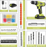 Load image into Gallery viewer, Cordless Drill Set, 20V Electric Power Drill with Battery And Charger, Torque 30N, 21+1 Torque Setting, 3/8-Inch Keyless Chuck, Drill Driver Bits Kit, with LED Electric Drill Set. （green)