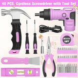 Load image into Gallery viewer, 40pcs Electric Screwdriver kit with 3.6V USB Electric Screwdriver and drill set, Complete general tool set cordless screwdriver set Rechargeable for Home with Storage Toolbox