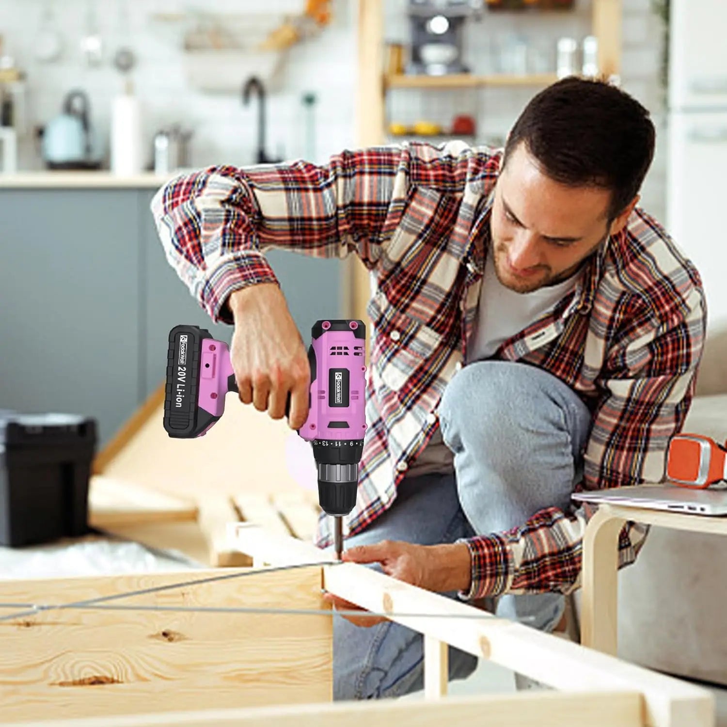 Fadakwalt 20V Cordless Drill is easy to use and efficient for woodworking, suitable for home DIY needs.
