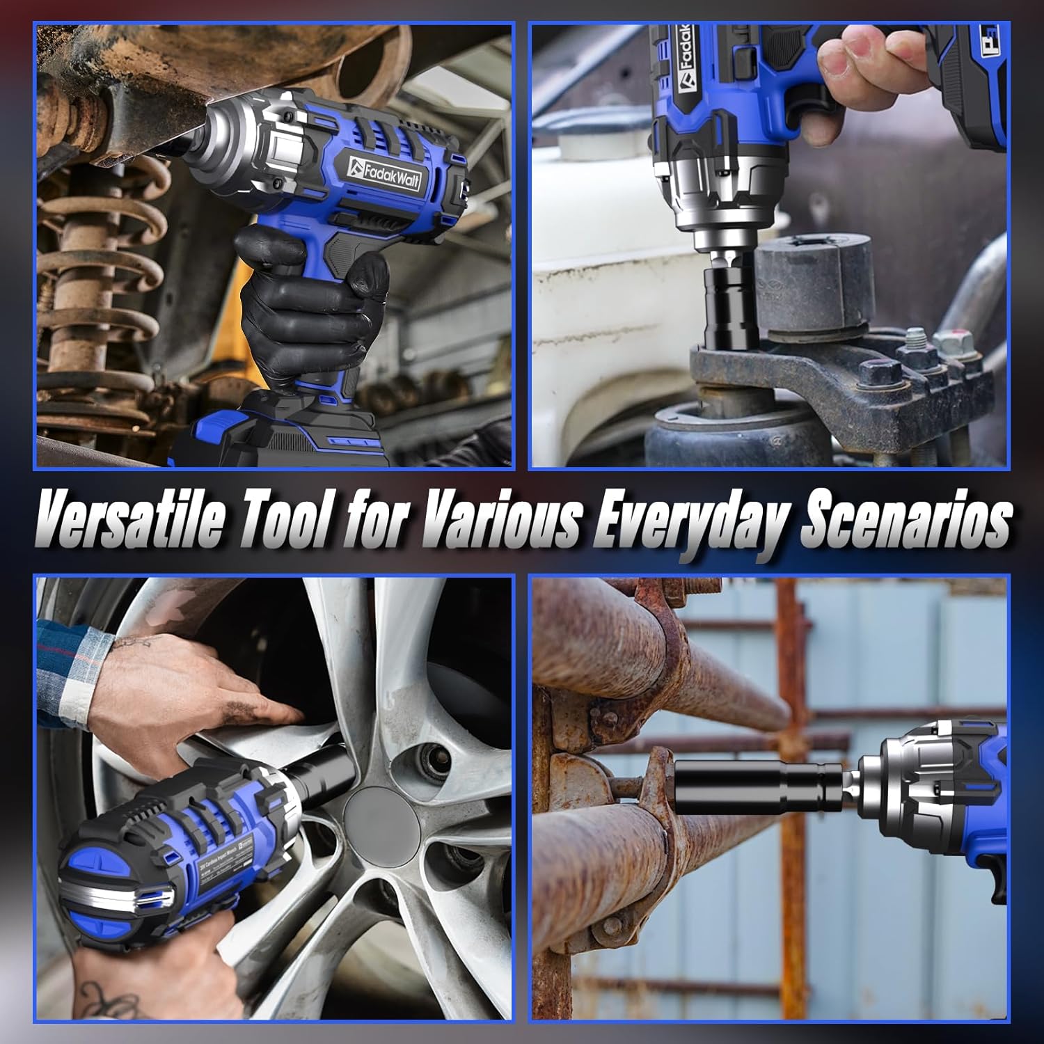Fadakwalt 20V Cordless Impact Wrench, lightweight and powerful, suitable for various fastening tasks